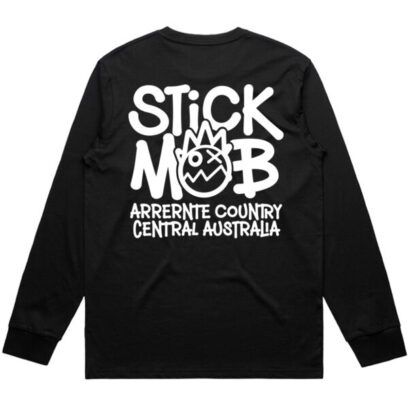 Adult Long Sleeve Tee (Black and White) - Back View